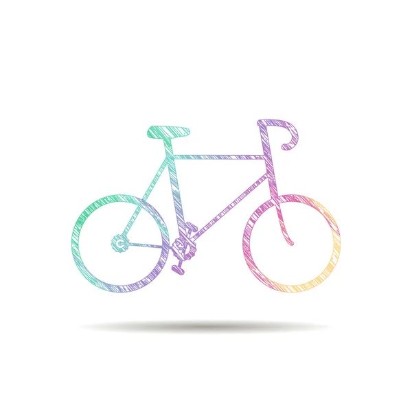 Fahrradlogo in den Farben des Regenbogens bemalt — Stockvektor