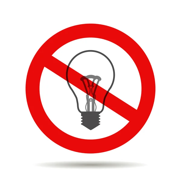 Icona della lampadina allo stop — Vettoriale Stock