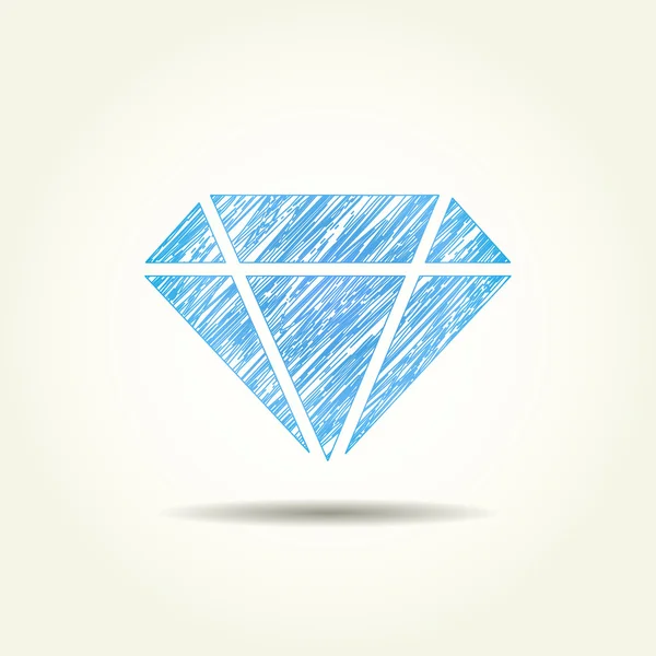 Gran diamante azul brillo real icono del logotipo de simplicidad perfecta — Vector de stock