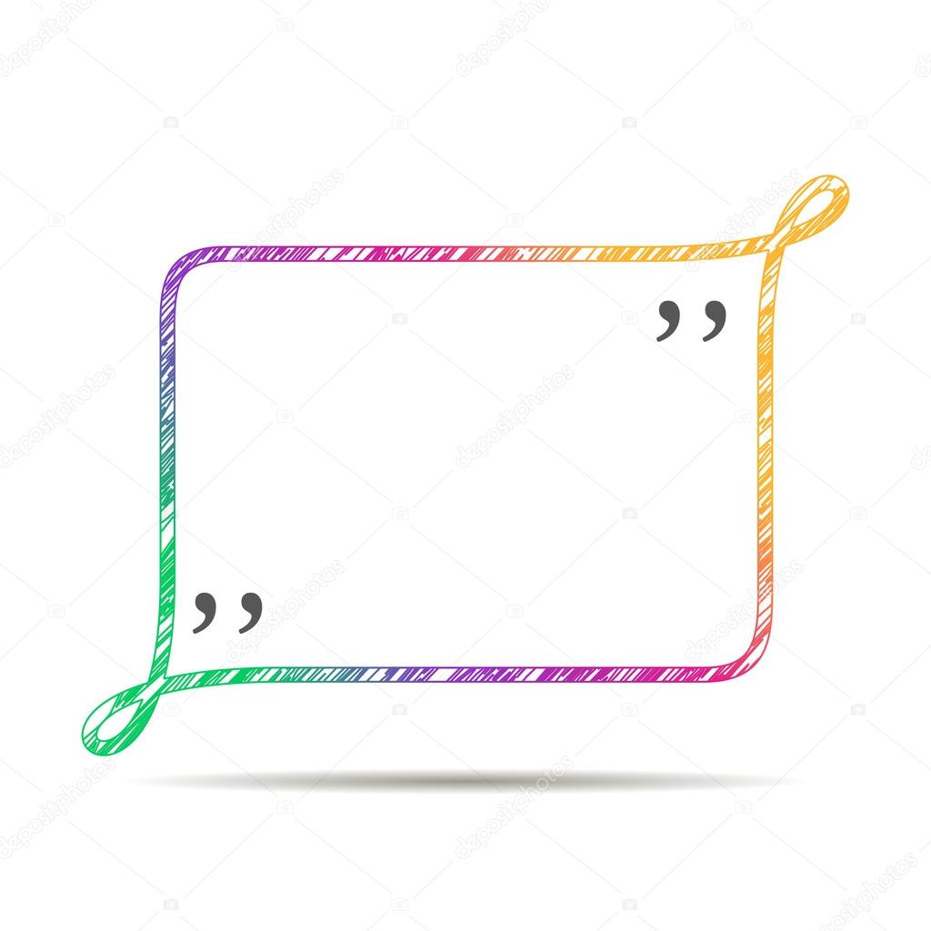 Quote blank template. Quote bubble. the figure for the record. logo in different colors