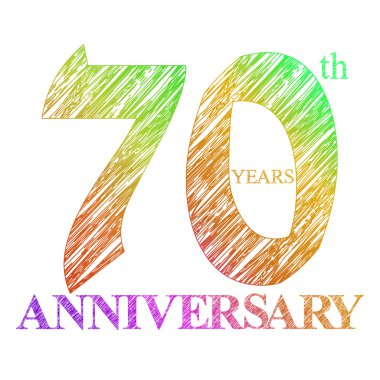 yıldönümü için bir daire ile şablonu logo. 70