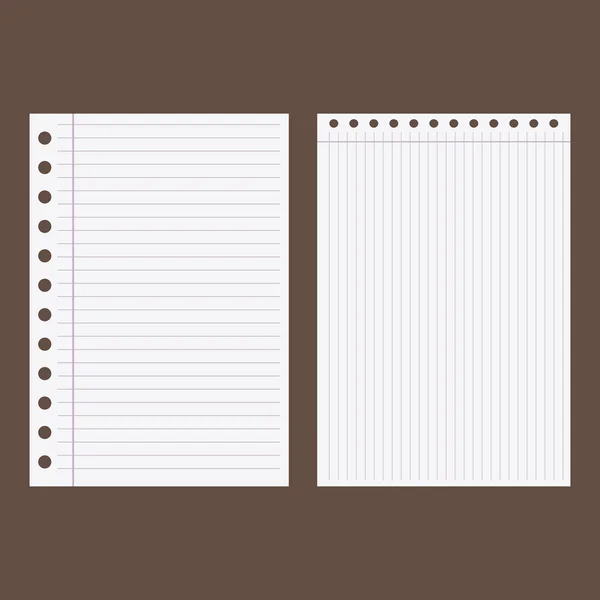 Uppsättning av tomt kalkylblad skrivbok. — Stock vektor