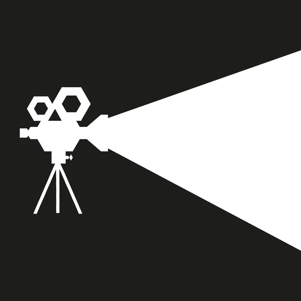 Silhouet projector filmpictogram — Stockvector