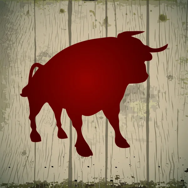 A imagem do touro no fundo da cerca . —  Vetores de Stock