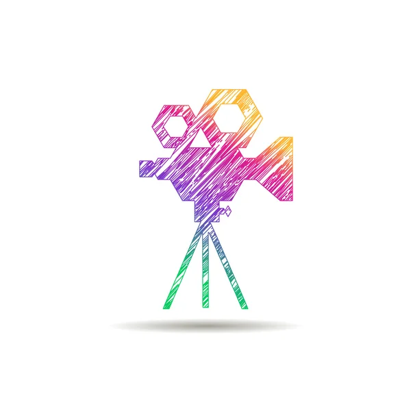 Retro video projektor. vinobraní fotoaparát logo — Stockový vektor