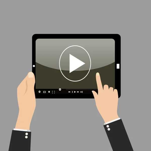Videoplayer in den Händen eines Mannes — Stockvektor