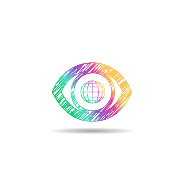 Yeux logo mode et la terre — Image vectorielle