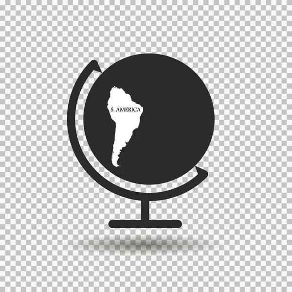 Globus mit dem Festland. Südamerika — Stockvektor