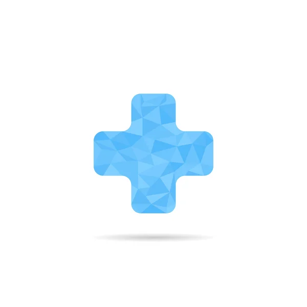 Kruis logo pictogram ontwerp. laag poly ontwerp in driehoeken — Stockvector