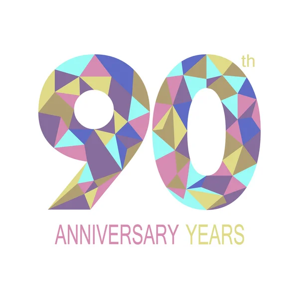 90 επέτειο. γιορτή. λογότυπο. Πολύγωνο — Διανυσματικό Αρχείο