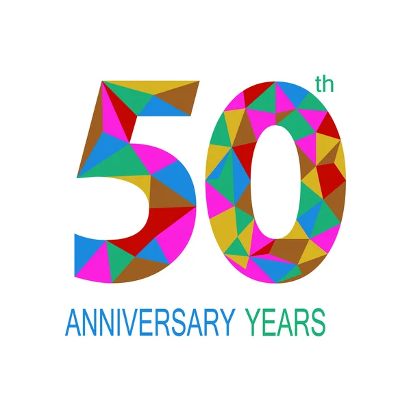 50 επέτειος. γιορτή. λογότυπο. Πολύγωνο — Διανυσματικό Αρχείο