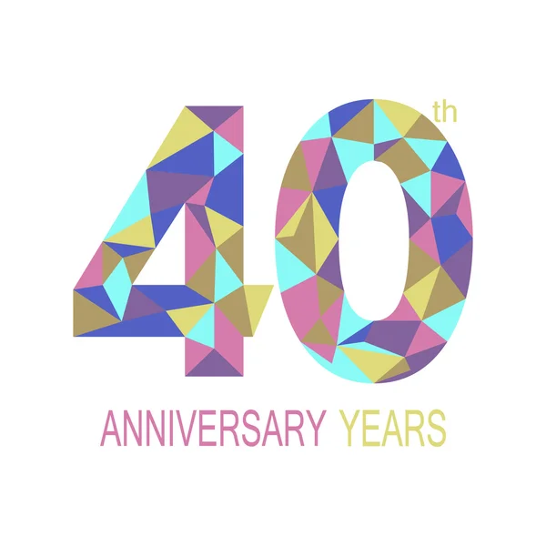 40 επέτειο. γιορτή. λογότυπο. Πολύγωνο — Διανυσματικό Αρχείο