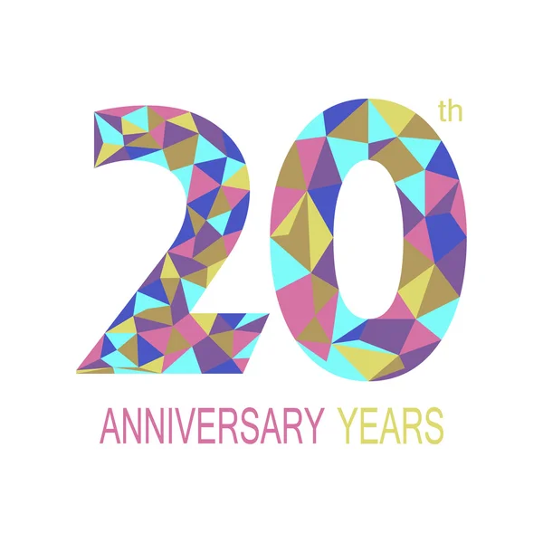 20 επέτειο. γιορτή. λογότυπο. Πολύγωνο — Διανυσματικό Αρχείο