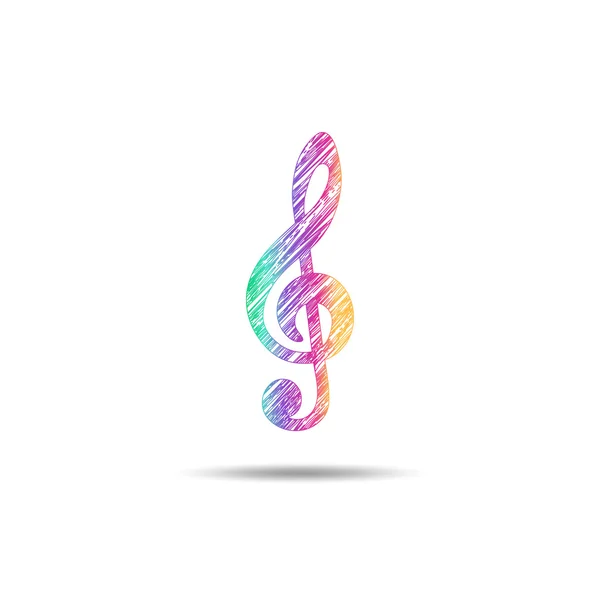 Painted treble clef in different colors — Stock Vector