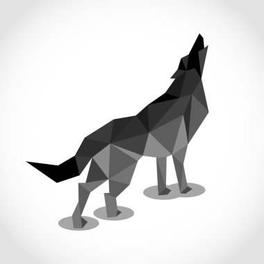 wolf in Polygon style. low poly design in triangles clipart