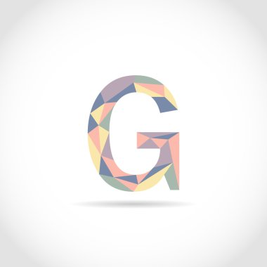 G harfi Logo Simge mozaik desen tasarım şablonu öğesi. Düşük Poli stili