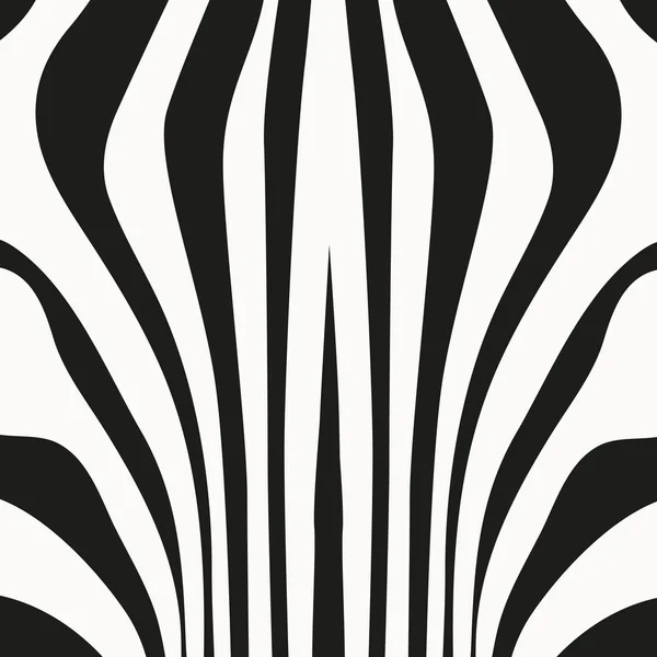 Zebra huid herhaalde patroon. Zwart-wit kleuren. — Stockvector