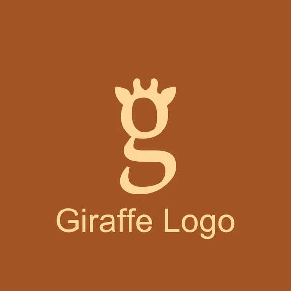 Logo pictogram giraffe en tekst — Stockvector