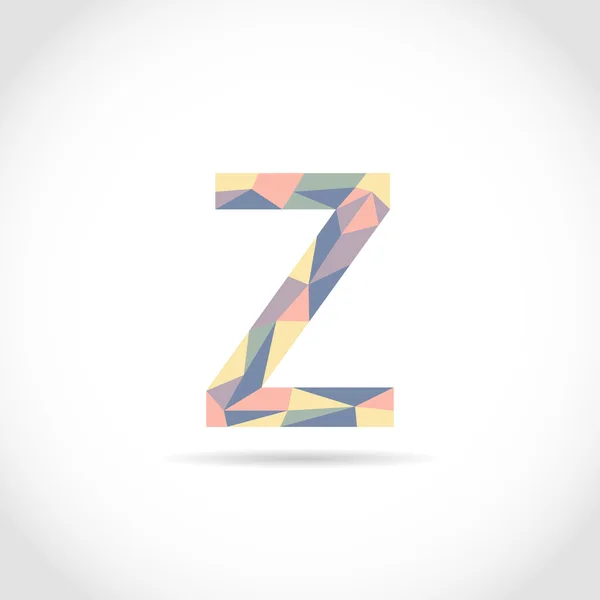 Z list Logo ikona mozaika wzór szablon Element. Styl Low Poly — Wektor stockowy