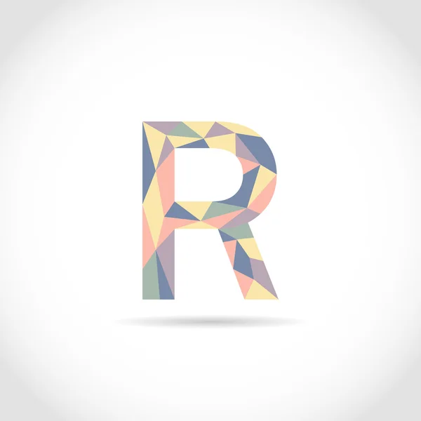 R Letter Logo Icon Mosaic Pattern Design template Element. Low Poly style — Stock Vector