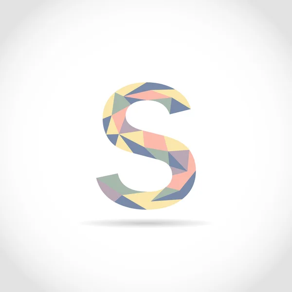 S Lettre Logo Icône Mosaïque Modèle de conception Élément. Faible style Poly — Image vectorielle