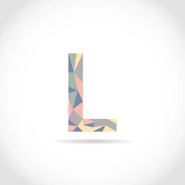 L Letter Logo Icon Mosaic Pattern Design template Element. Low Poly style — Stock Vector