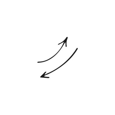 Karalama işinde tek ok unsuru. El çizimi vektör illüstrasyonu.