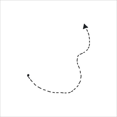 Ok at. Yönlendirme ve seyahat sembolü. Varış yeri. Beyaz arka planda elle çizilmiş bir resim. Vektör illüstrasyonu.