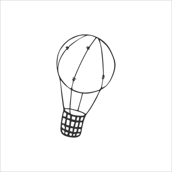 Balão Desenhado Mão Doodle Isolado Fundo Branco Ilustração Vetorial — Vetor de Stock