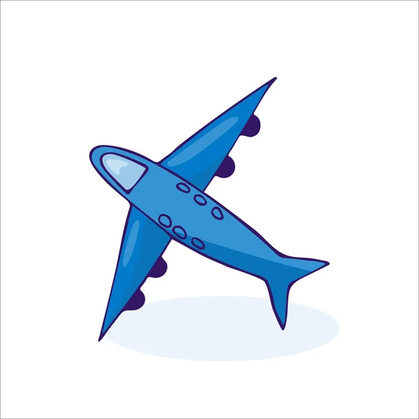 Airplane Hand Drawn Image Isolated White Background Vector Illustration — Stock Vector