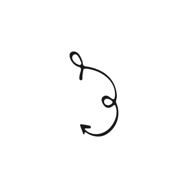 Elemento Flecha Única Conjunto Negocio Doodle Ilustración Vectorial Dibujada Mano — Vector de stock