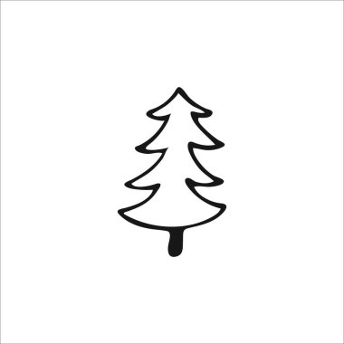 Noel ağacı süslemesi. El çizimi tek bir element beyaz arka planda izole edildi. Vektör.