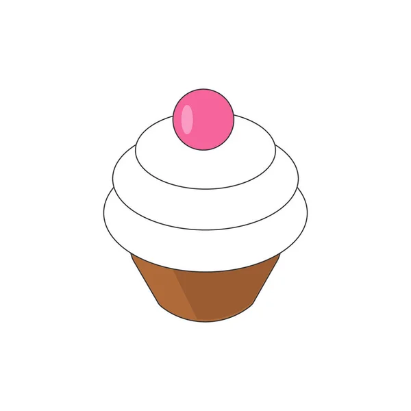 Gekleurde Vakantie Cupcake Geïsoleerd Witte Achtergrond Vectorillustratie — Stockvector