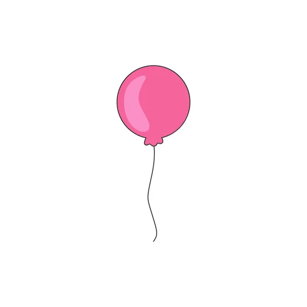 Ballon Rond Rose Isolé Sur Fond Blanc Illustration Vectorielle — Image vectorielle