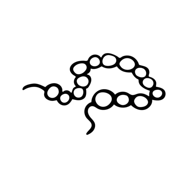 Perles Vectorielles Dessinées Main Sur Fil Isolé Sur Fond Blanc — Image vectorielle
