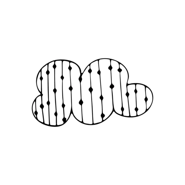 手描きの単一要素クラウド 白い背景に隔離されたデザインと印刷のための美しい雲 ベクターイラスト — ストックベクタ