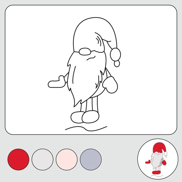 Caricature Noël Gnome Coloriage Page Tâche Développement Des Enfants Livre — Photo