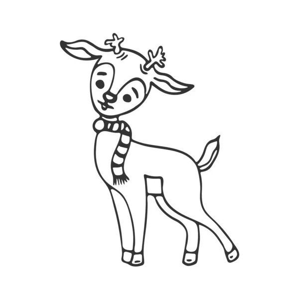 Hand Drawn Cute Deer Images Isolated White Background — Stock Photo, Image