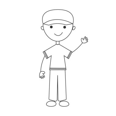 Mutlu küçük çocuk. Beyaz arka planda izole edilmiş. Görüntü