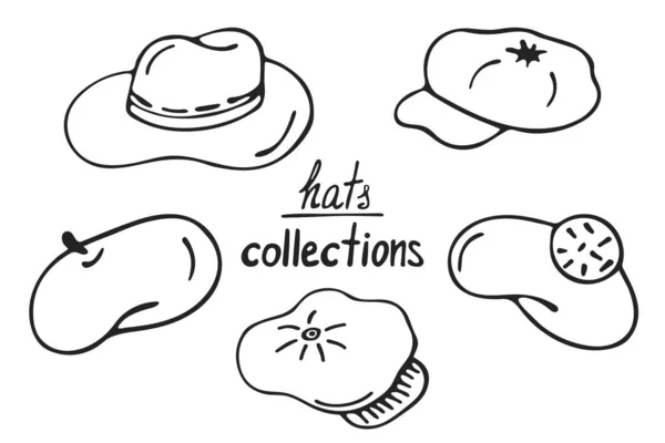 Coloriage Des Chapeaux Hiver Tâches Développement Pour Les Enfants Livre — Image vectorielle