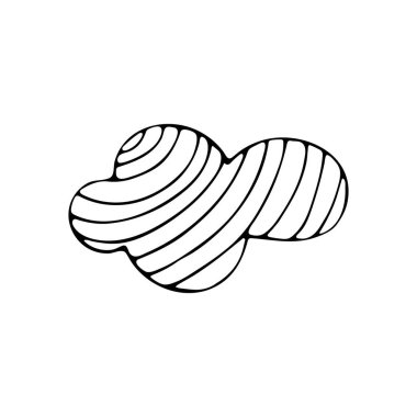 Elle çizilmiş tek element bulutu. Tasarım ve baskı için güzel bir bulut, beyaz arka planda izole edilmiş. Resim