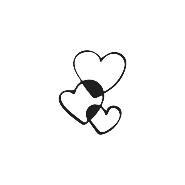 Απλές Καρδιές Χειροποίητες Καρδιές Απομονωμένες Λευκό Φόντο Σύμβολο Του Αγίου — Διανυσματικό Αρχείο