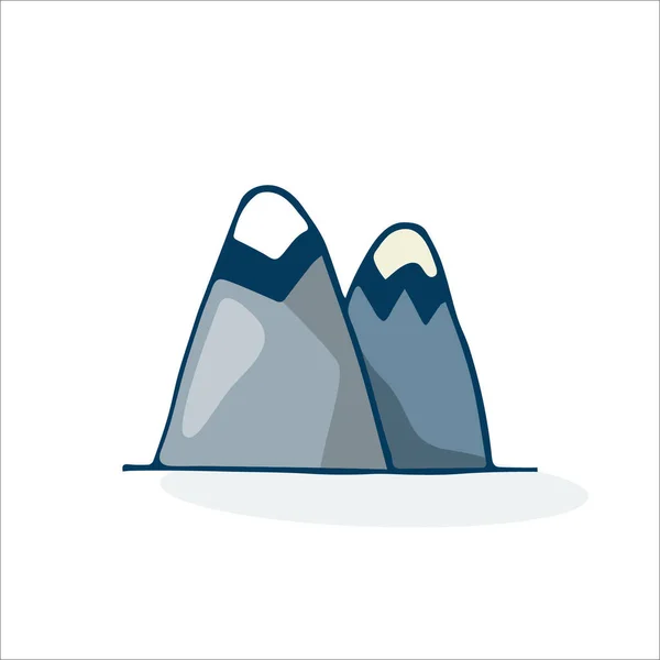 Montañas Pintadas Mano Aisladas Sobre Fondo Blanco Imagen — Foto de Stock