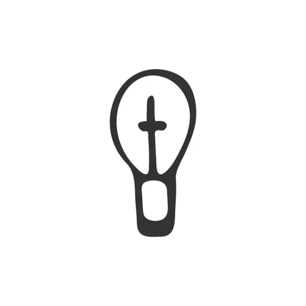 Icône Ampoule Dessinée Main Isolée Sur Fond Blanc Symbole Lumière — Image vectorielle