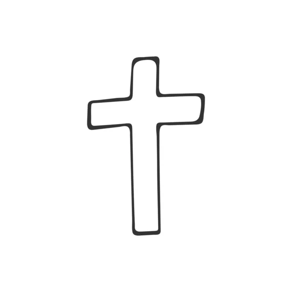 Християнський Хрест Був Ізольований Білому Тлі Релігія Християнство Християнський Символ — стоковий вектор