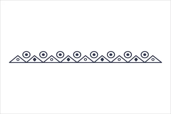 Krásná Dekorativní Ornament Boho Stylu Izolované Bílém Pozadí Indiánské Indiánské — Stockový vektor
