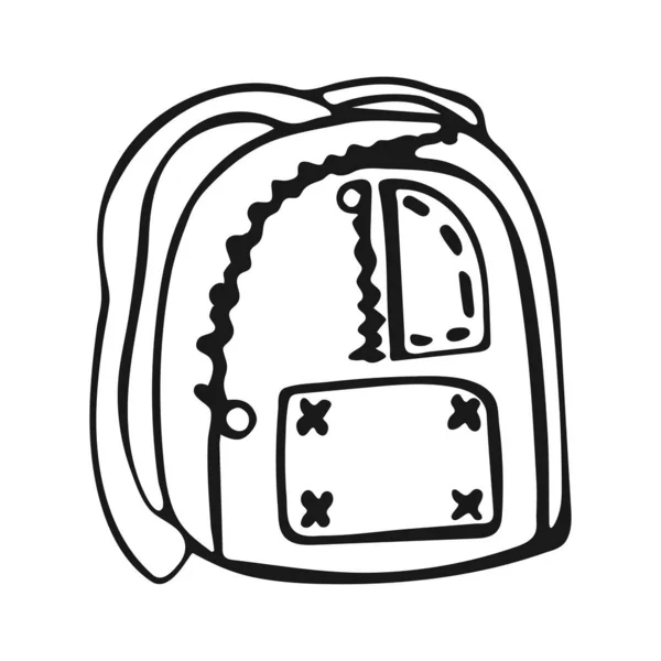 Sac Dos Unique Dessiné Main Isolé Sur Fond Blanc Joli — Image vectorielle