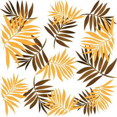 Tropikal yapraklar kahverengi ve sarı