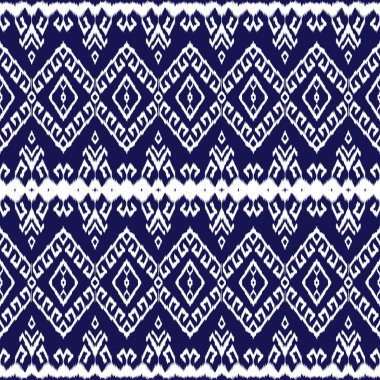 Ikat sınır tasarımı, siyah ve beyaz, Vektör illüstrasyonu