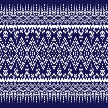 Ikat sınır tasarımı, siyah ve beyaz, Vektör illüstrasyonu